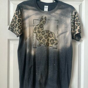 Leopard bunny tee - spring Easter new - sale!
